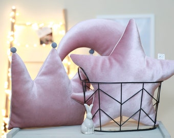 Baby pillows - Moon pillow - Crown pillow- Star Pillow - Baby pillows - baby gift - baby shower - nursery decor - kids pillow set