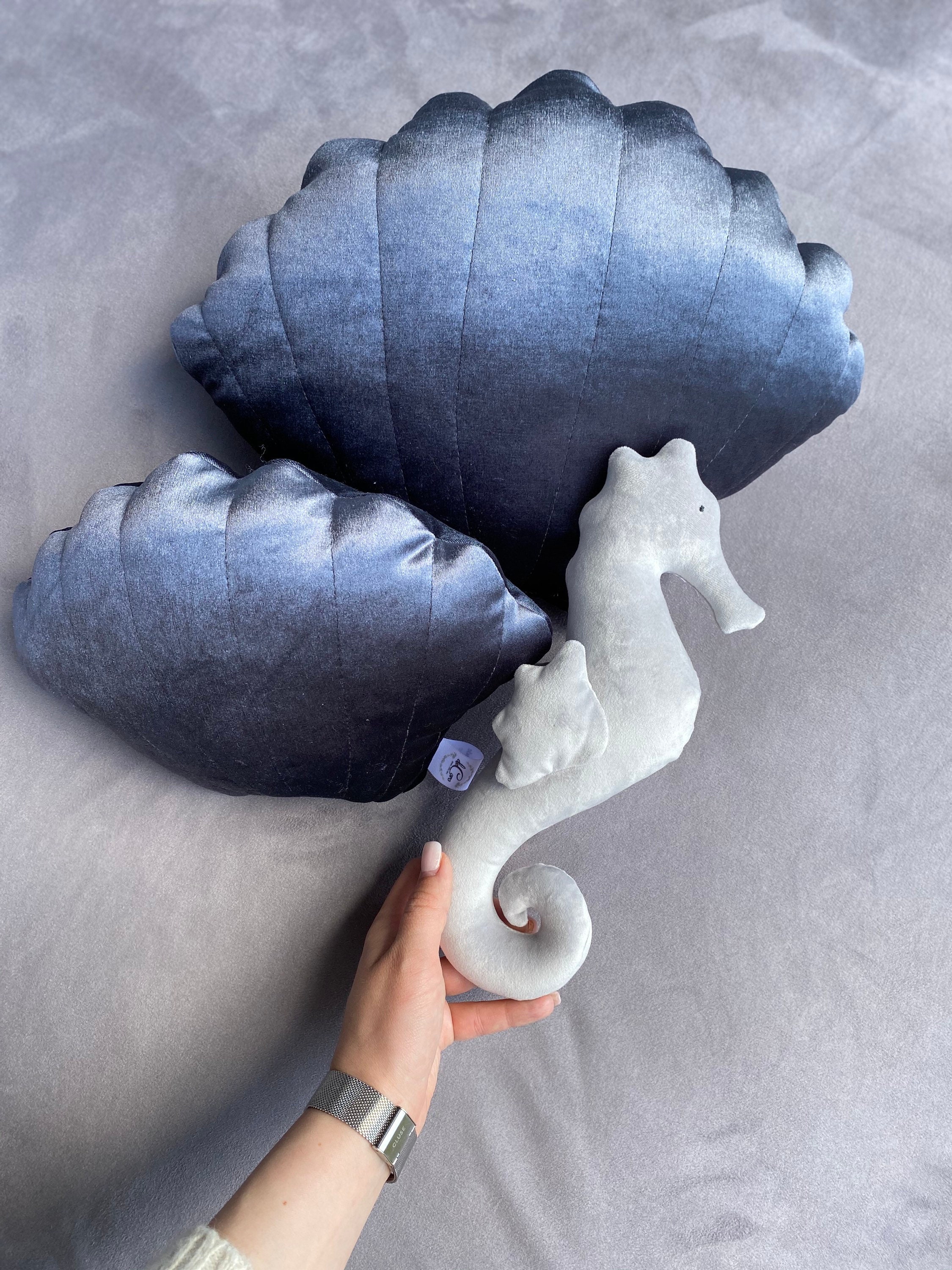 Velvet Seahorse Stuffed Nautical Toy Under the Sea Plush Etsy