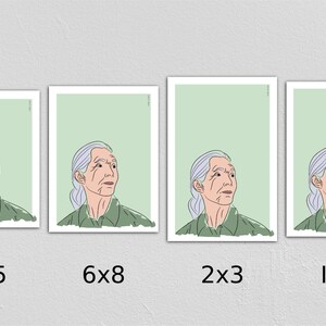 Printable Jane Goodall Portrait Art Print Poster Digital Instant ...
