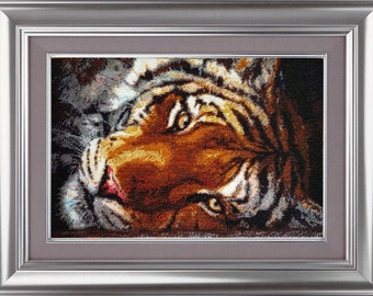 Bead embroidery kit Tiger, A Majestic Crafting Experience Gift Complete DIY Craft Set for Bead embroidery Enthusiasts