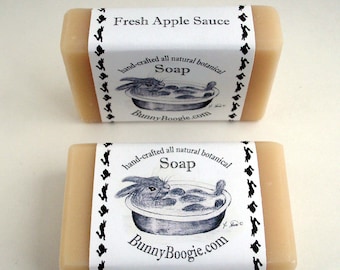 Perfect gift for Rabbit lover, 2 large soap bars, Hand-crafted Soap, Apple Sauce Soap, Applesauce Soap, Botanical Soap, All-Natural Soap