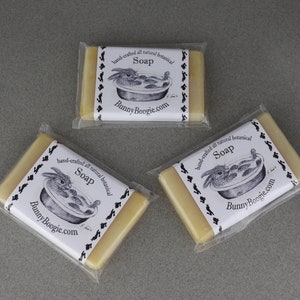 Perfect Gift for Rabbit Owner, 3 thin Soap Bars, Hand-crafted Soap, Fresh Apple Sauce Soap, Botanical Soap, Bunny Boogie, made in USA