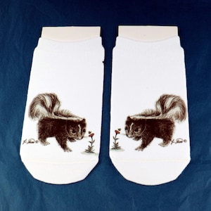 Skunk Art, Skunk Artwork, Print of Original Art, Wearable Art, Skunk Socks, Art on Socks, Skunk Lovers Gift, Skunk Drawing, Cribbage Player