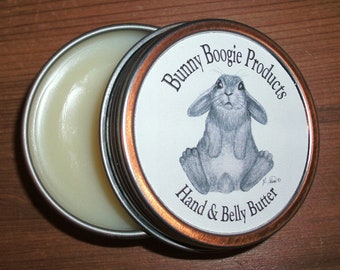 Hand and Belly Butter, Skin Care Travel Tin, Belly Balm, Expecting Mother, Belly Butter, All Natural Skin Care, Bunny Boogie, Made in USA