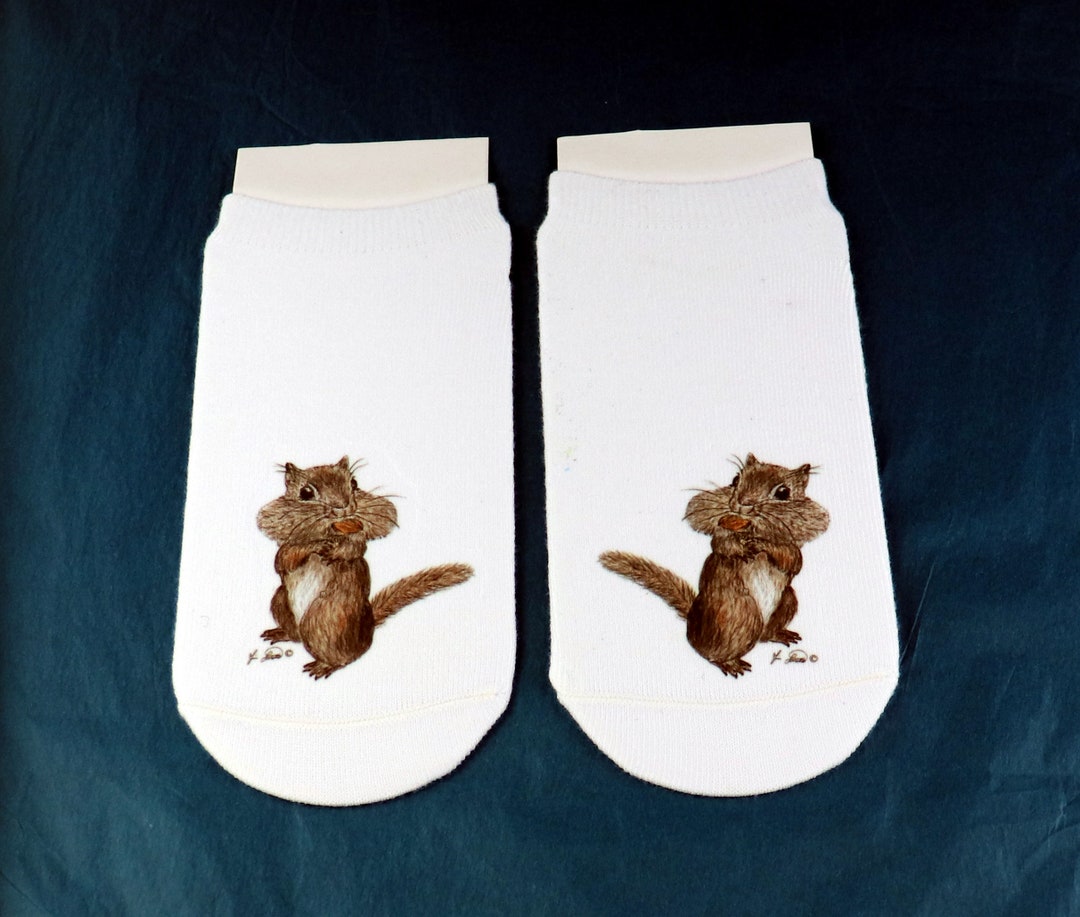 Women's Socks, Chipmunk Socks, Chipmunk Art, Print of Original Art ...
