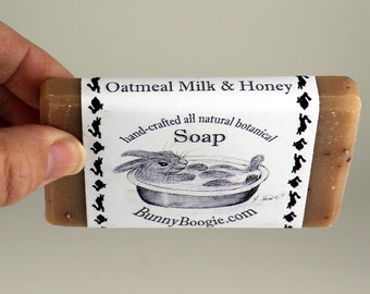 3 thin soap bars, Oatmeal Milk Honey Soap Bar, Hand Soap Bar, Body Soap Bar, Vegetable Soap Bar, Body Wash, Bar of Soap, Bar of Handsoap