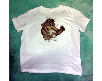 Bunny Toddler T-Shirt, Adorable Kids T-Shirt, Rabbit Youth t-shirt, Cute Bunny Sketch, Original Art Print, Bunny Boogie, Printed in USA