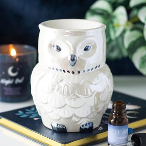 Owl iridescent wax warmer oil burner aromatherapy owl gift