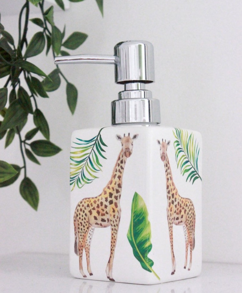Giraffe Soap Dispenser Safari Bathroom Soap Dispenser Hand Etsy