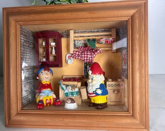 Noddy y Big ear vintage caja casera marco imagen 3d, raro