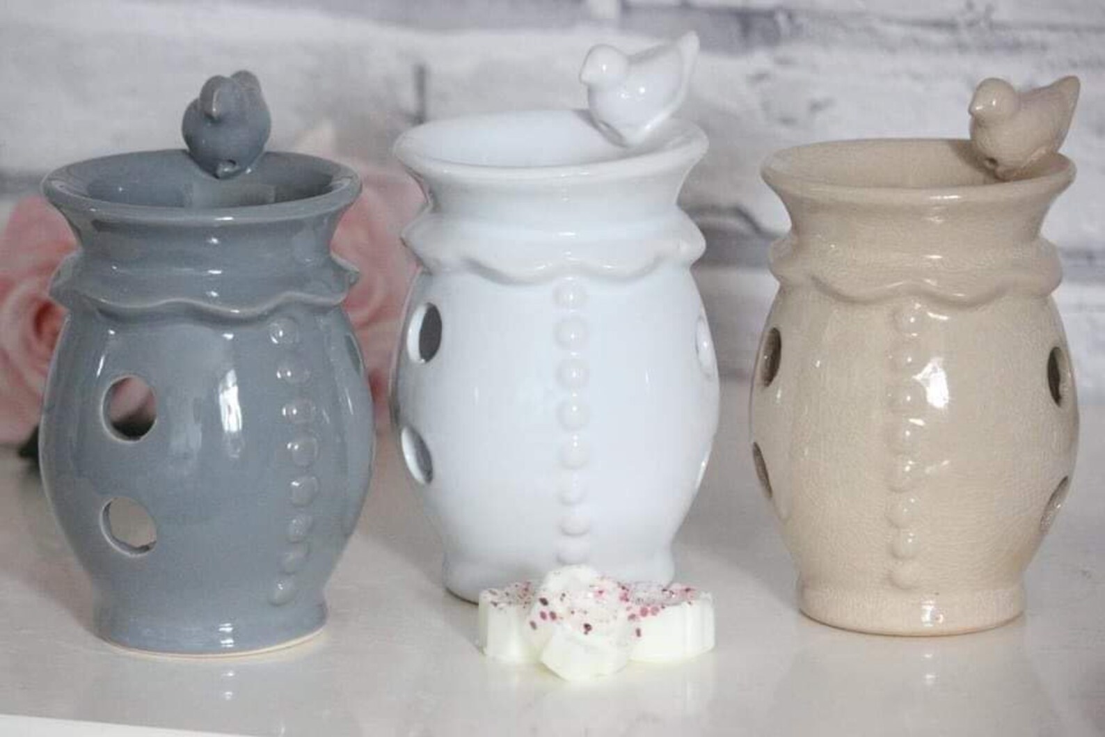 Bird Oil Burner Bird Wax Burner Pink Wax Burner White Wax Etsy Sweden