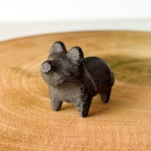 Cute miniature cast iron pig ornament