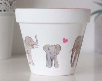 Elephant gift plant pot, Elephant gift for women, Elephant gift for teachers, elephant decor, Elephant themed gift for adults