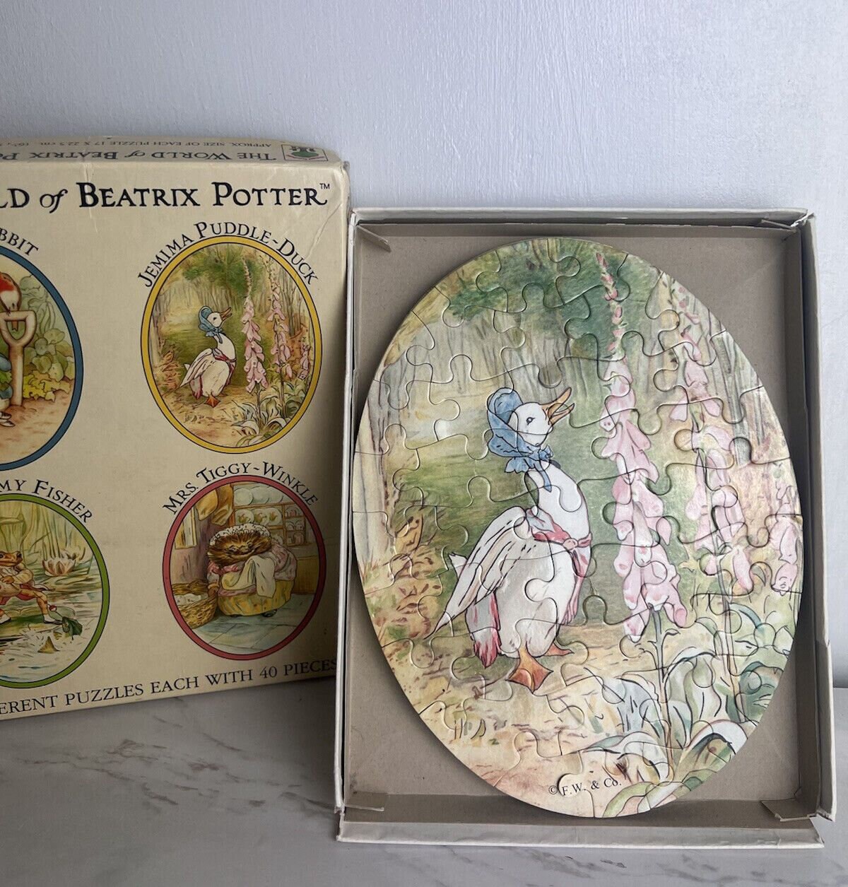 Vintage The World of Beatrix Potter Box of Four Puzzles Wall Decor Baby  Room