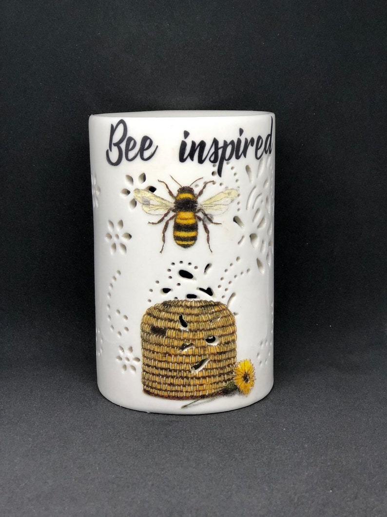 bee tealight holder bumble bee decor Bumble bee ceramic burner Bee inspired wax burner bee warmer bee melts