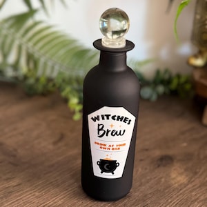 Decorative Witches Brew Glass Potion Bottle