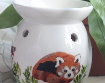 Red panda gift, wax burner, oil burner, Red panda home decor, Gift for red panda lovers, wax melt burner