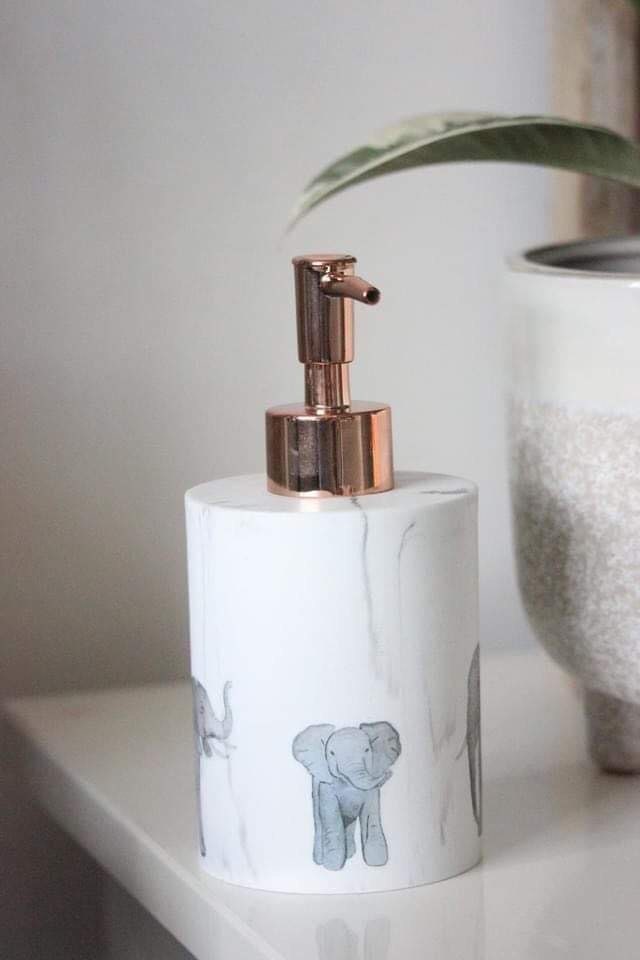 Marble effect elephant soap dispenser elephant decor soap Etsy