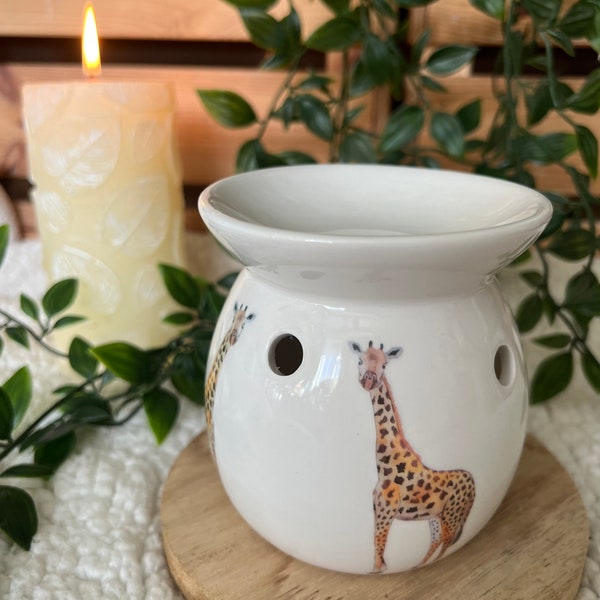 Wax burner, Giraffe, melter, Personalised wax burner, Original print giraffe gift, giraffe decor, giraffe oil burner, melter, tea lights