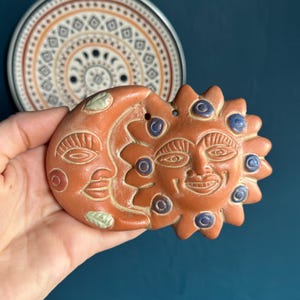 Natural Sun and Moon Plaque
