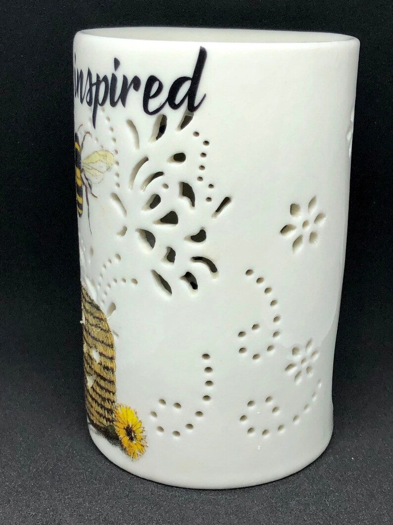 bee tealight holder bumble bee decor Bumble bee ceramic burner Bee inspired wax burner bee warmer bee melts