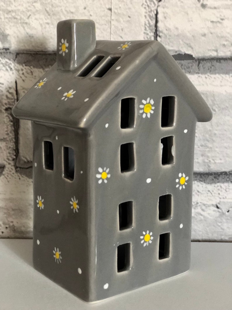 Tea light house ceramic tea light house cottage light Etsy