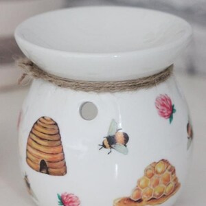 Bee decor Bee oil burner Bee candle Bee Bee wax burner grey oil burner Bee gift pink oil burner grey wax burner