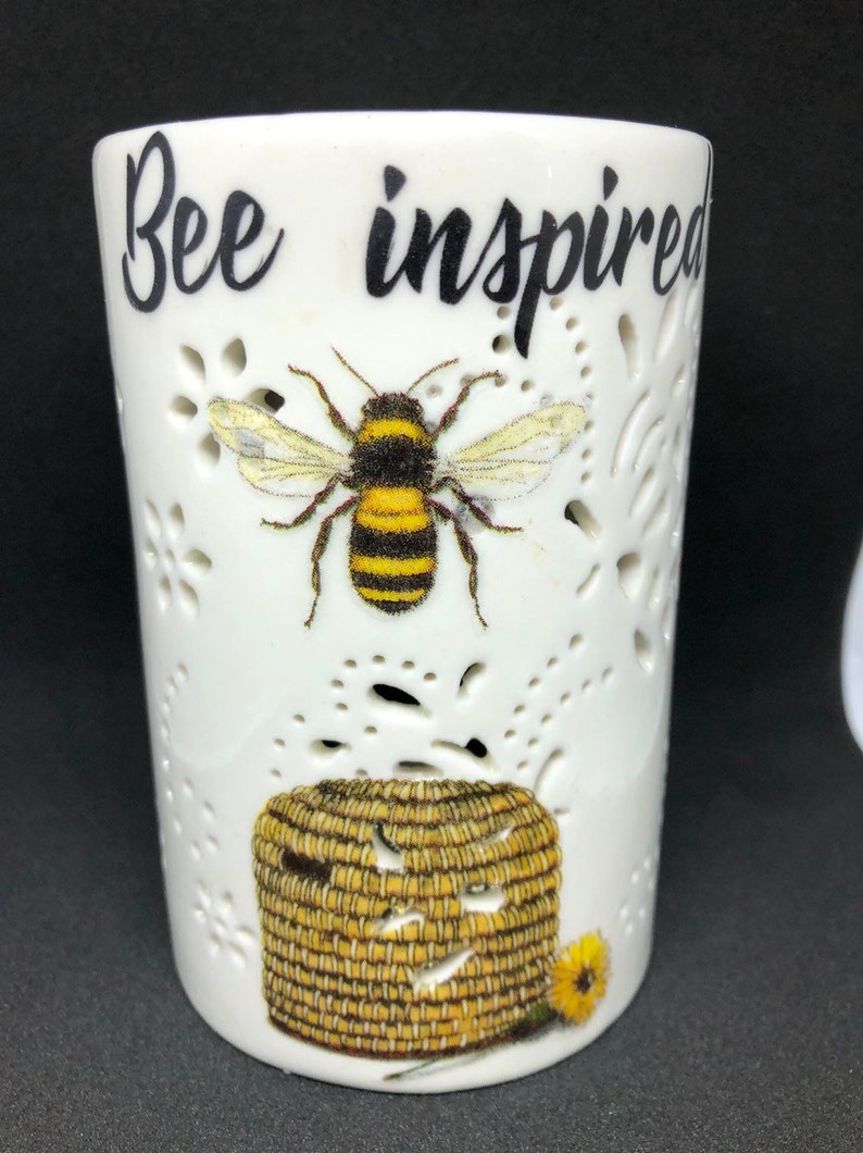 bee tealight holder bumble bee decor Bumble bee ceramic burner Bee inspired wax burner bee warmer bee melts