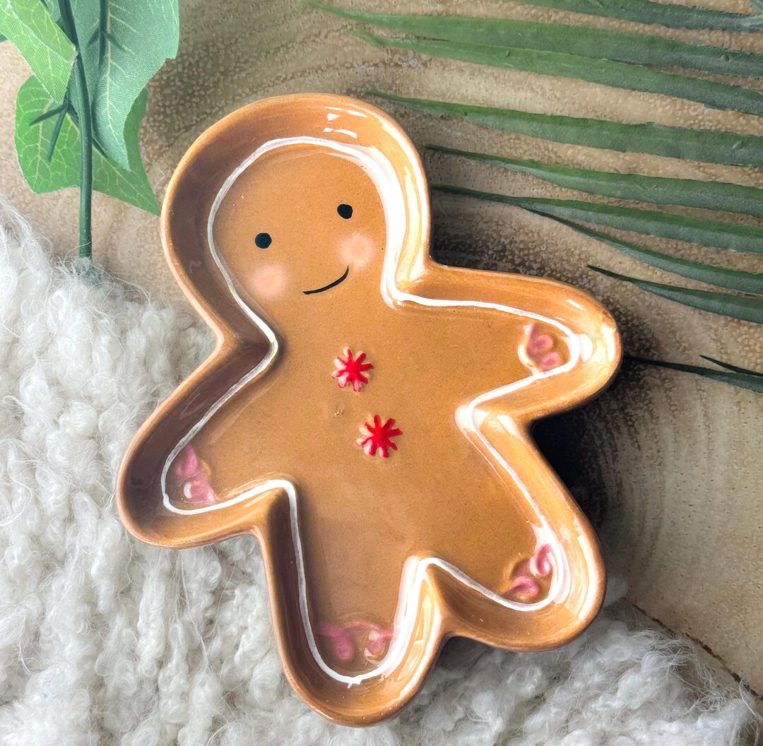 Ceramic Gingerbread Trinket Tray Ring Dish Small - Etsy