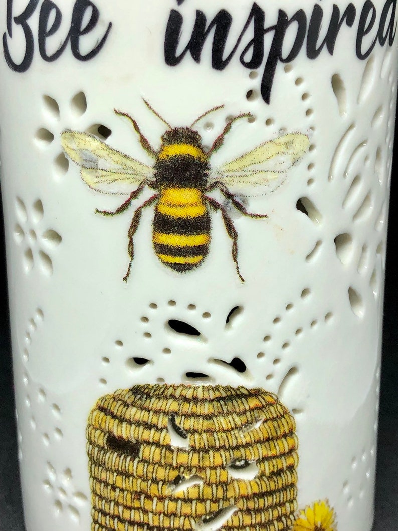bee tealight holder bumble bee decor Bumble bee ceramic burner Bee inspired wax burner bee warmer bee melts