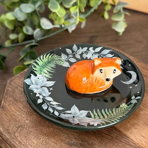 ceramic fox trinket dish