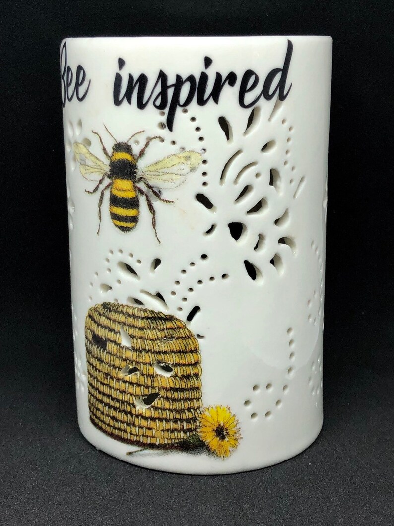 bee tealight holder bumble bee decor Bumble bee ceramic burner Bee inspired wax burner bee warmer bee melts