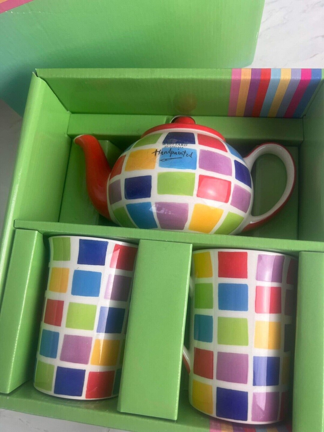 Whittard of Chelsea Multicoloured Hand Painted Teapot and 2 Etsy