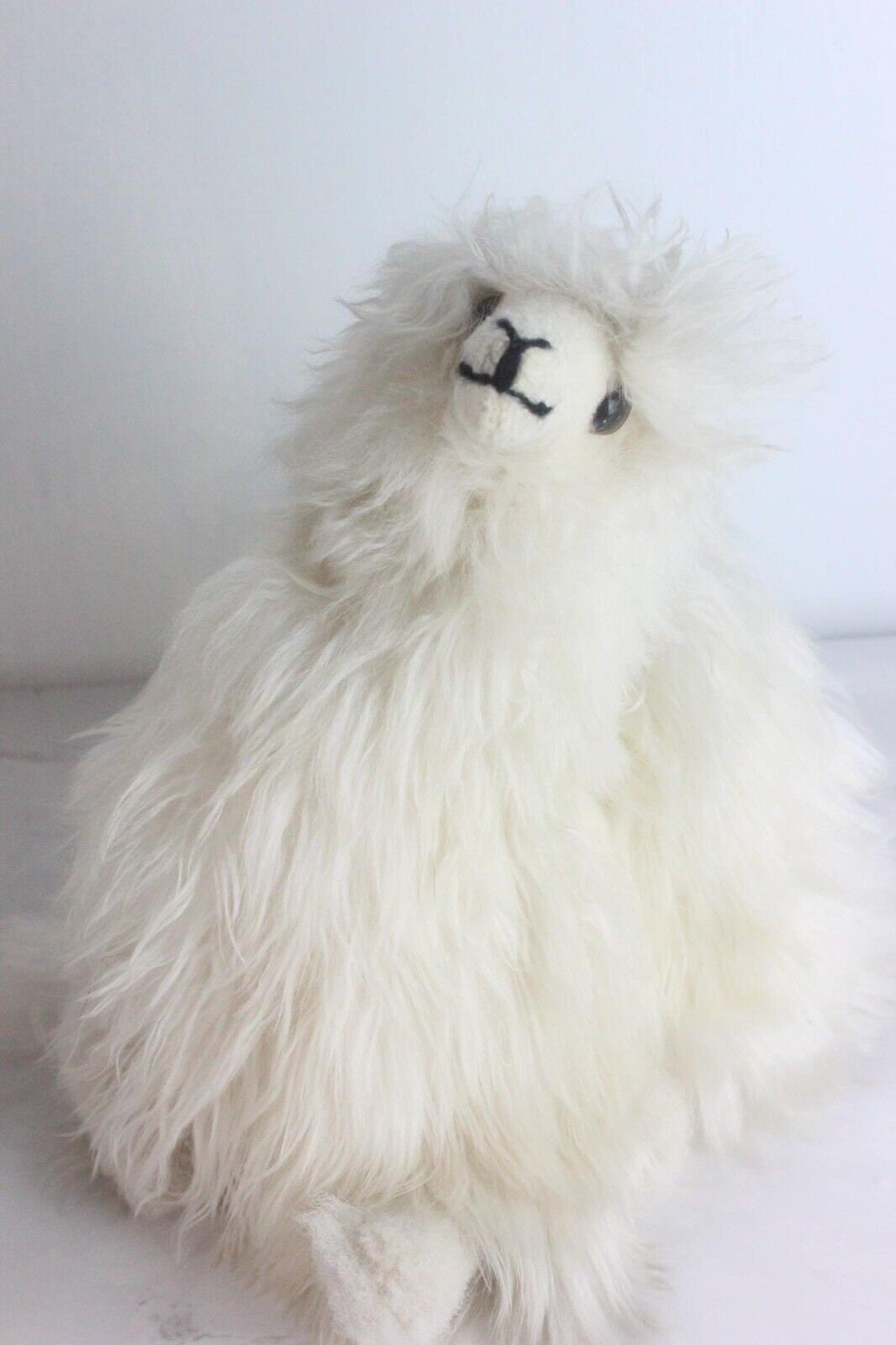 Mini Alpaca Llama Standing Soft Toy, Fleece Fur Fluffy Handmade Gift
