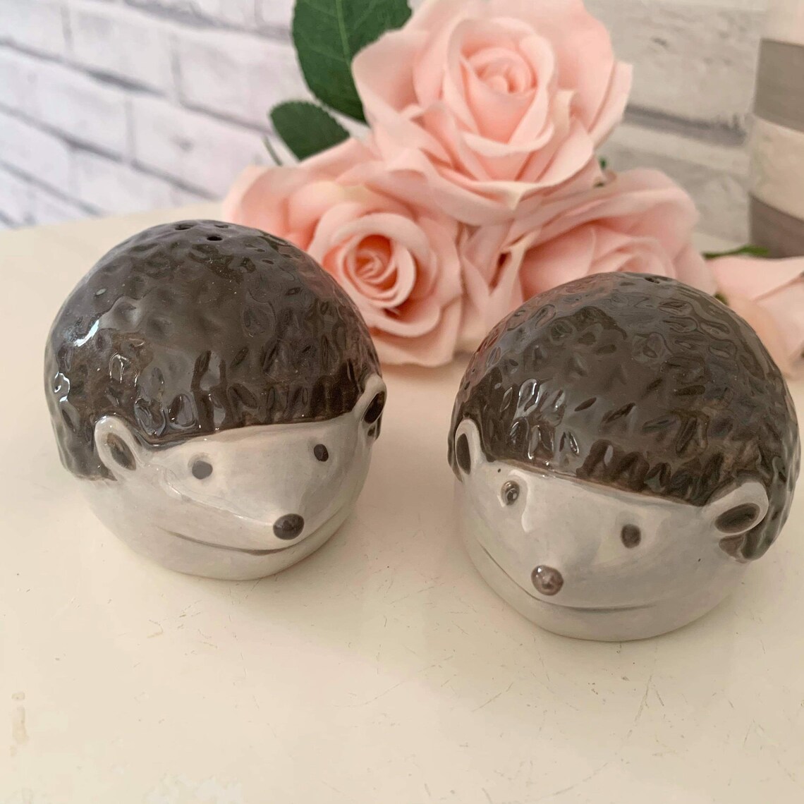 Hedgehog salt and pepper set cute hedgehog set Etsy
