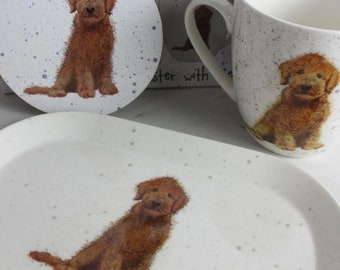 Cockapoo Mug Tray & Coaster set de Leonardo novedad Regalo para amantes de los perros