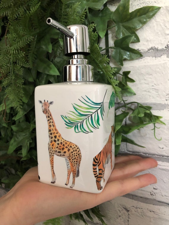 Safari Soap Dispenser Lion Dispenser Zebra Lotion Dispenser Etsy UK