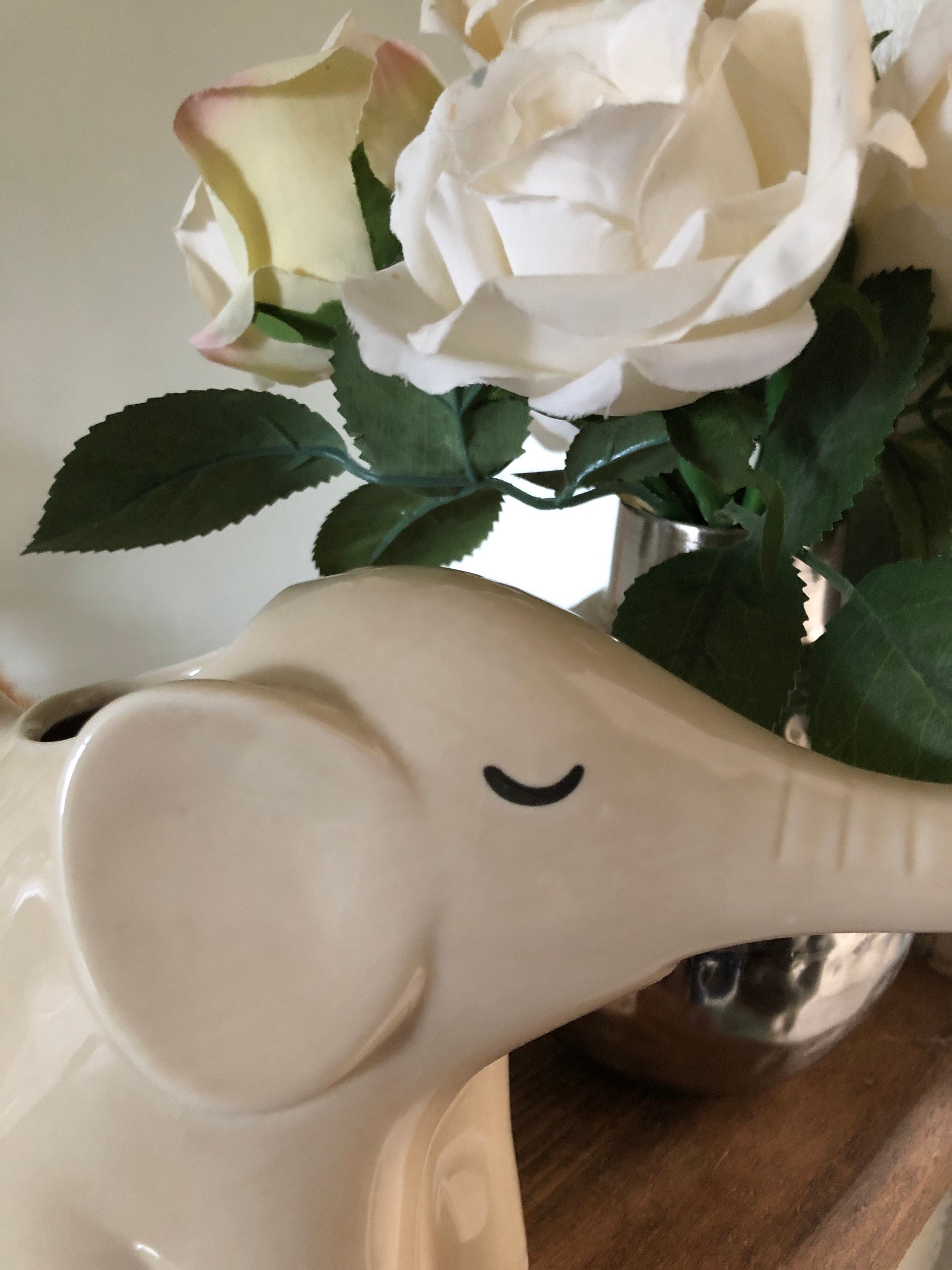 Elephant watering can elephant gift ceramic elephant Etsy