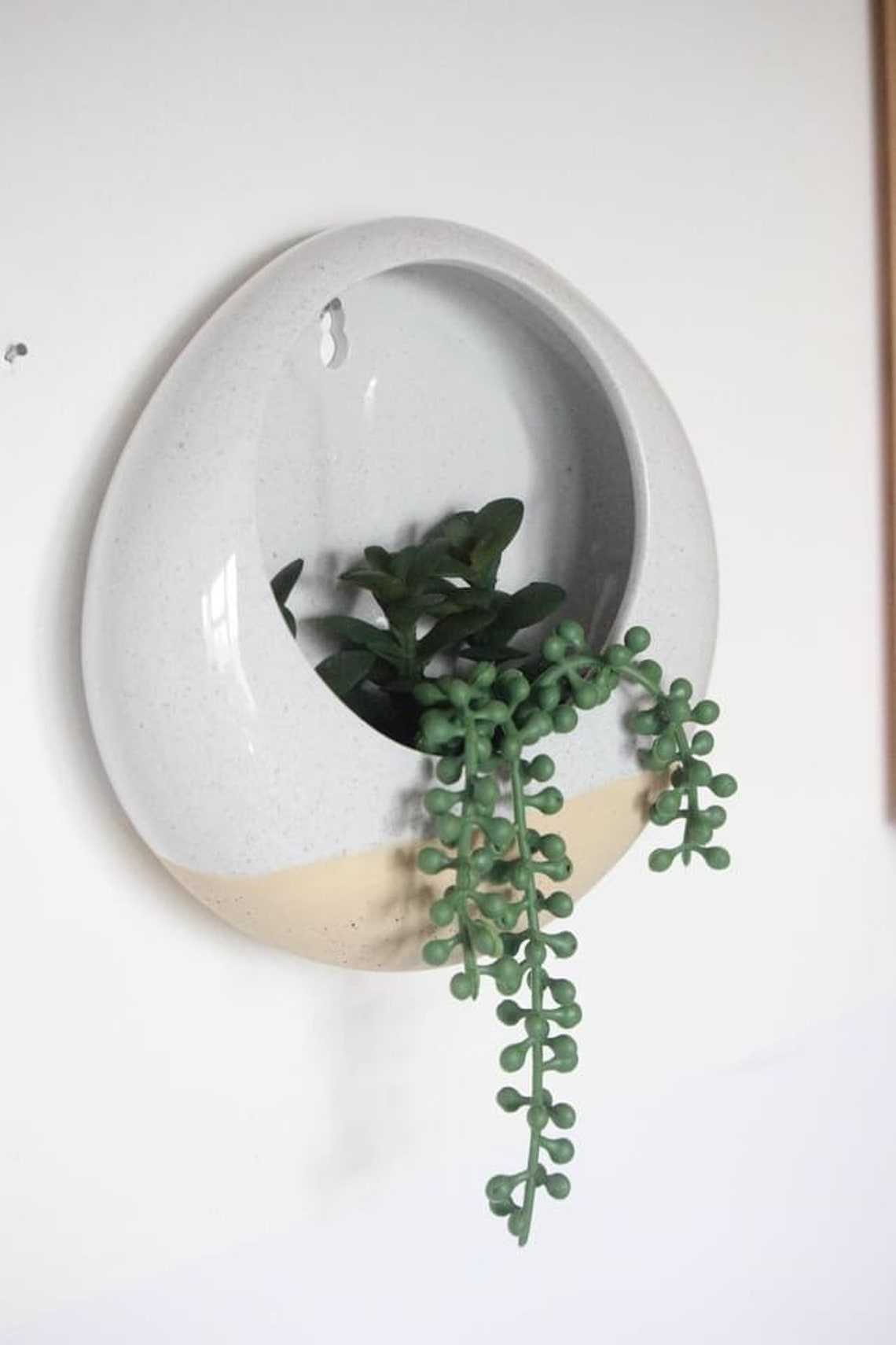 Artificial hanging plant in pot Plant wall decor Etsy