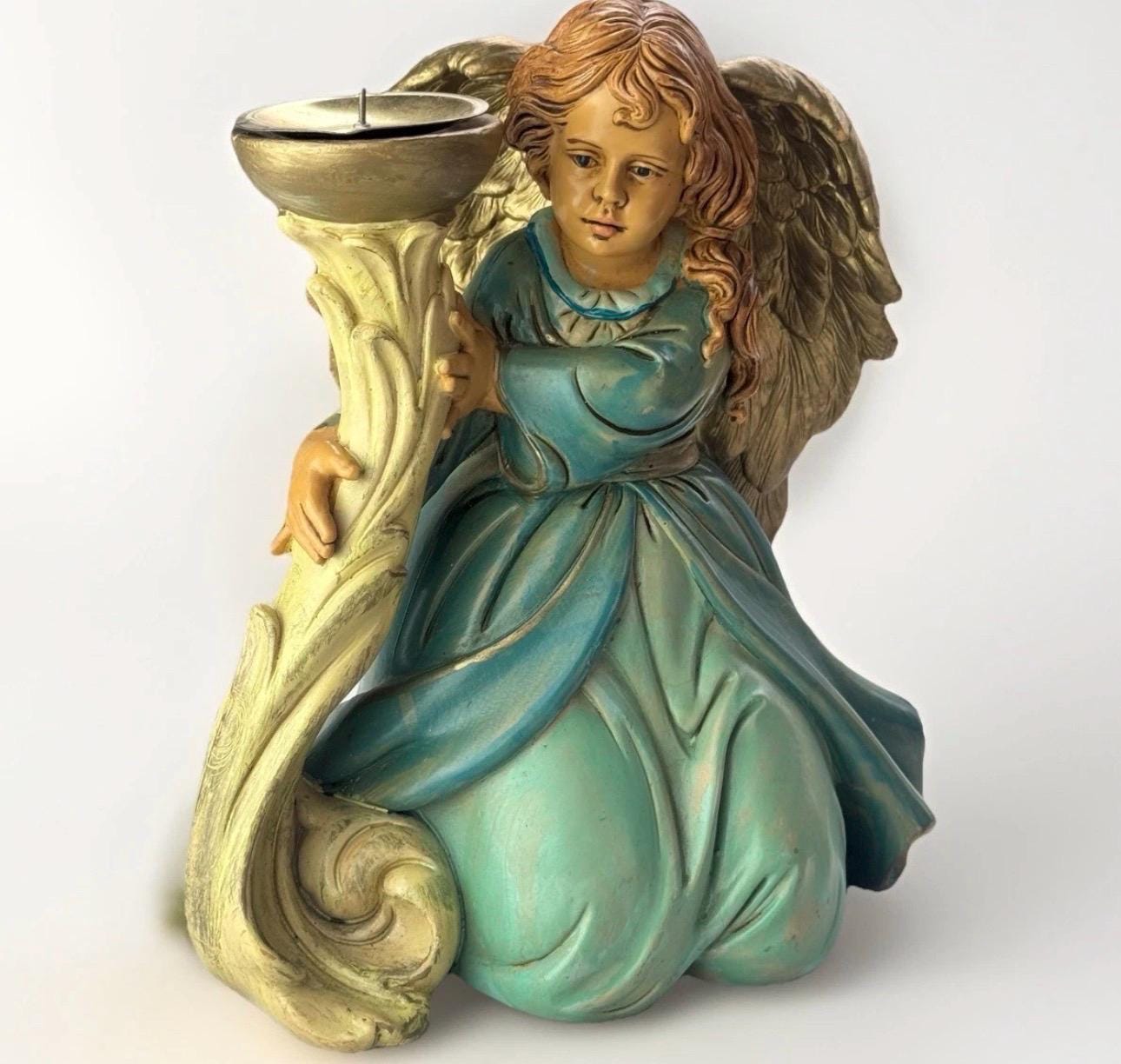 Bougeoirs Anges Chérubins En Porcelaine Ivoire Holland Mold – Vintage