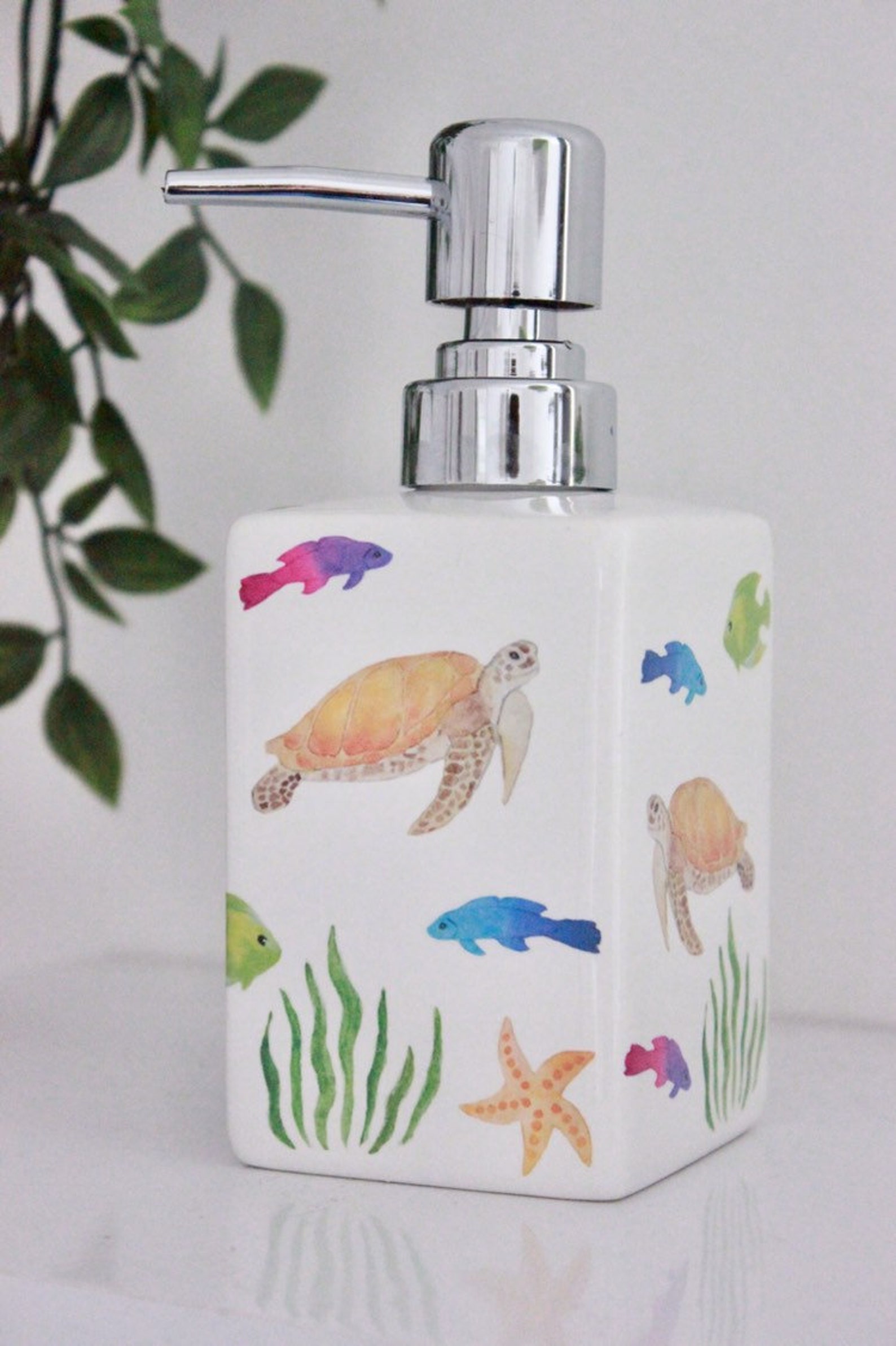 Sea animals soap dispener bathroom dispenser hand cream Etsy