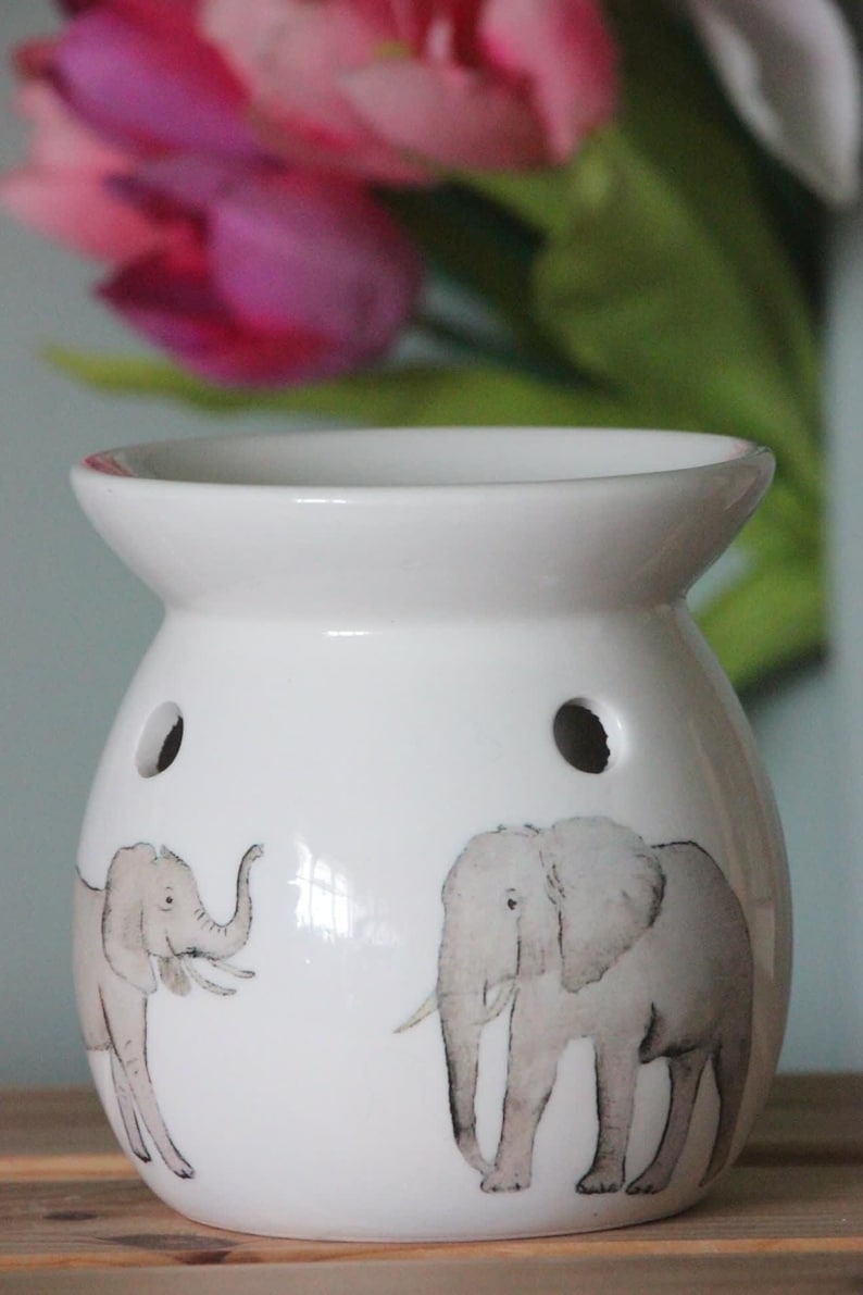 Original Elephant gift, Jungle decor, Oil burner, Elephant candle holder, Elephant gifts, Elephant lover gift, elephants, safari decor, image 1