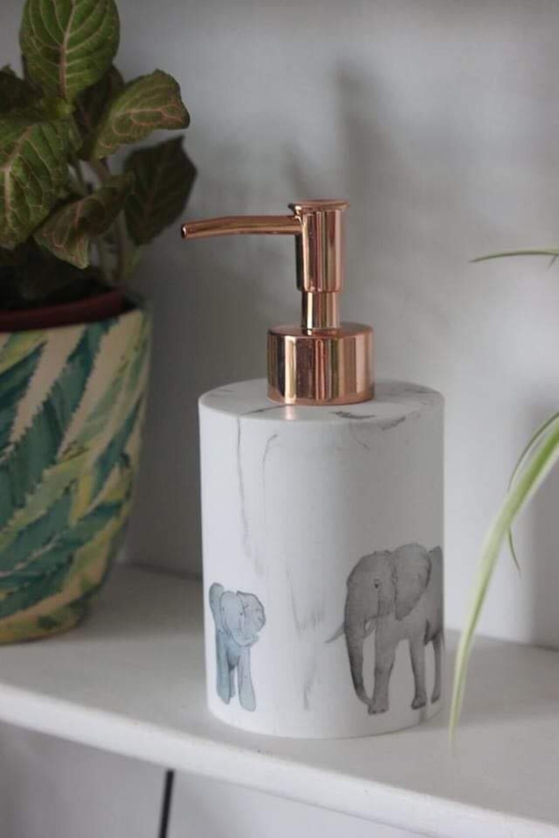 Marble effect elephant soap dispenser elephant decor soap Etsy