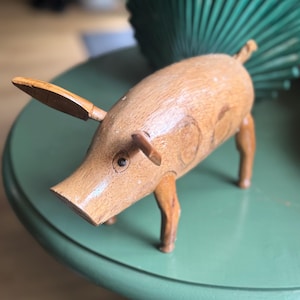 Wooden Pig Carving figure