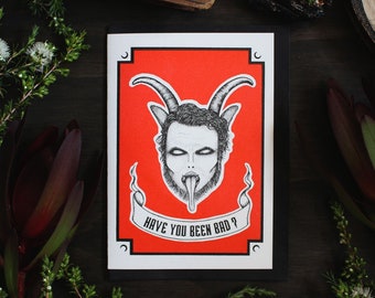 Krampus Christmas Card merry Krampus Unusual Christmas Card, Holiday ...