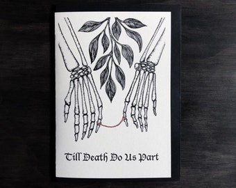Till Death Do Us Part Wedding Engagement Risograph Greeting Card for Lovers.