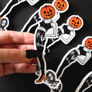 Pumpkin Head Halloween Vinyl Sticker