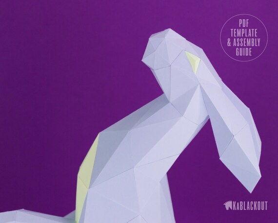 Hare Papercraft Template Papercraft Rabbit 3d Origami Hare Diy Rabbit Decor Spring Home Decor Moon Gazing Hare Pdf Download