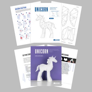 Papercraft Unicorn Template, DIY Unicorn Papercraft, Low Poly Unicorn ...