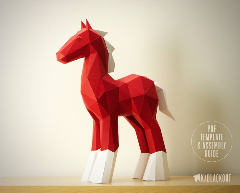 Papercraft Horse Template DIY Horse Papercraft DIY Pony - Etsy